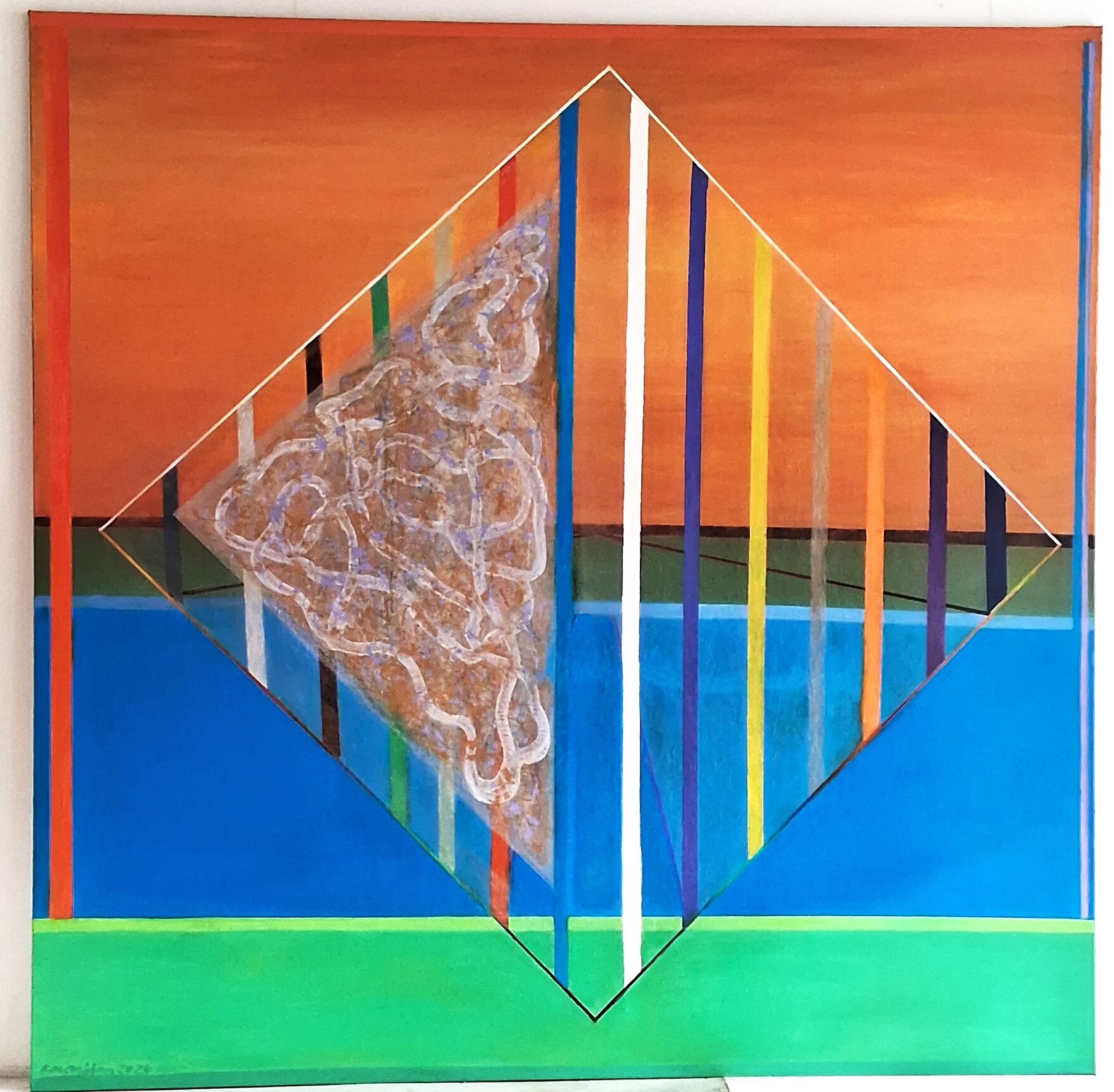 03 Home Sweet Home Encounter on the crossroad in Nijeveen. 200x200 cm 2024