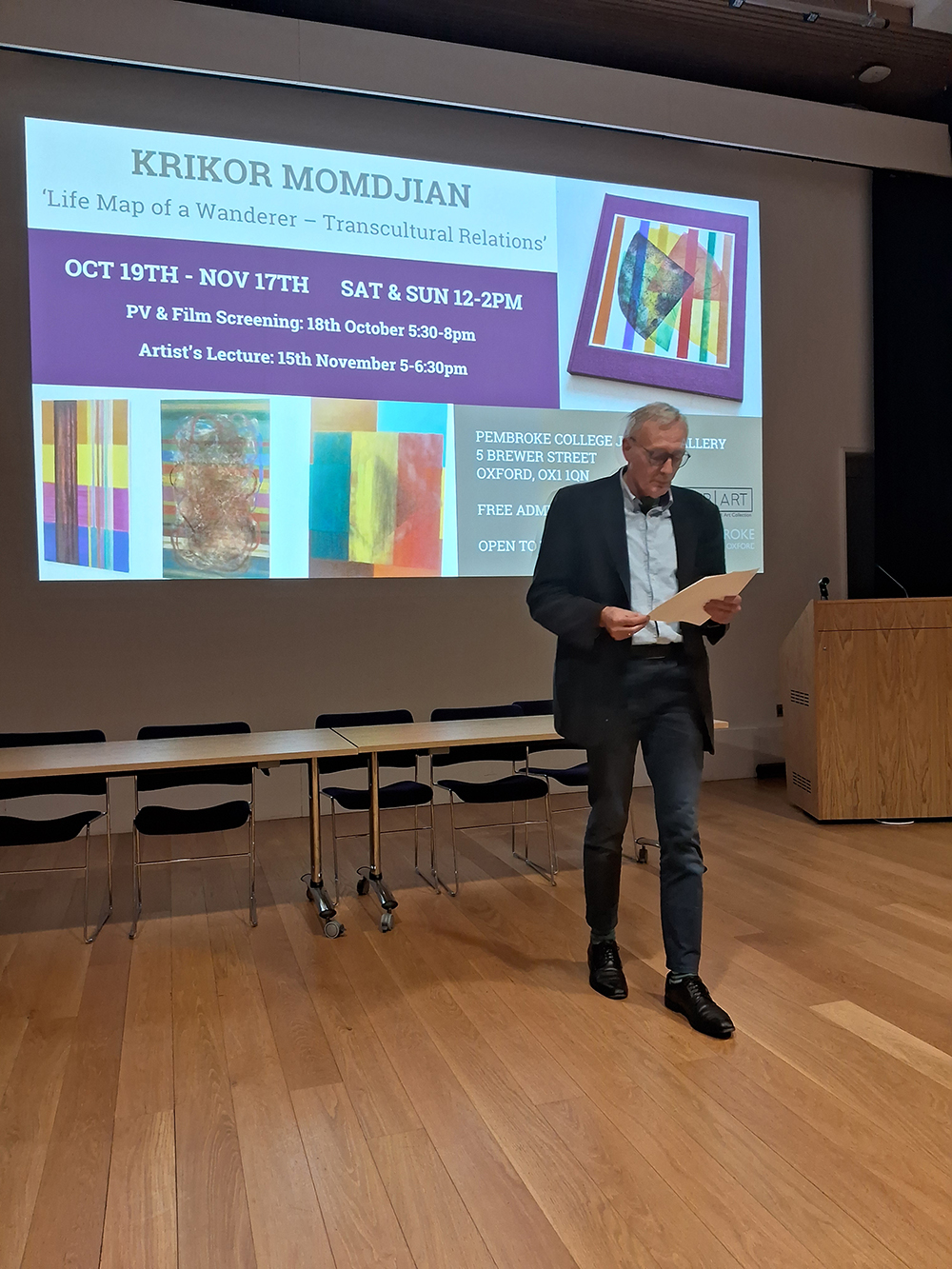 Prof. Theo van Lint Presentating Krikor at Pichette auditorium
